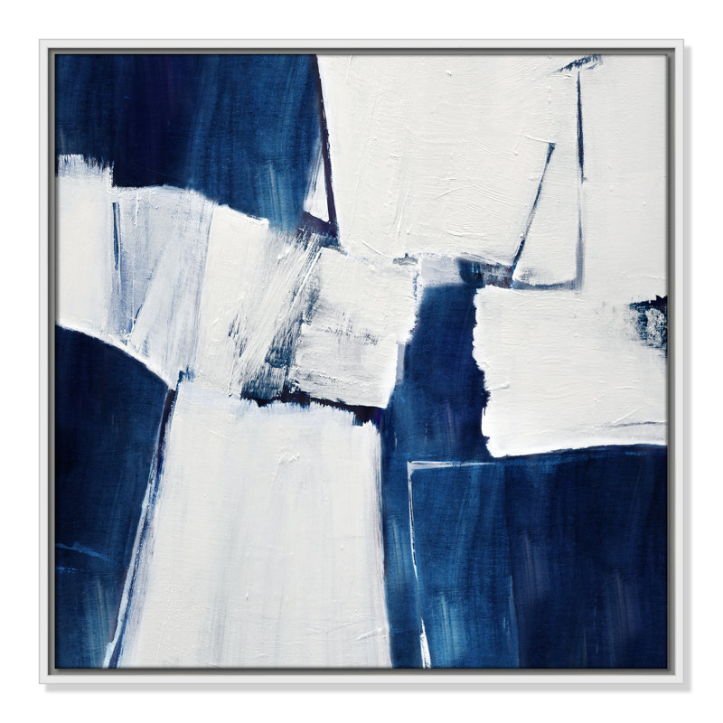 «Blue Midnight Plateau I» par Judith Shapiro, H 25,5 po x l 25,5 po, Blanc