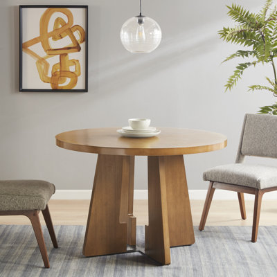 Kennedy 44" Round Trestle Dining Table with X-Base Design