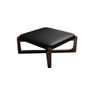 24" Wide Faux Leather Upholstered Square Ottoman