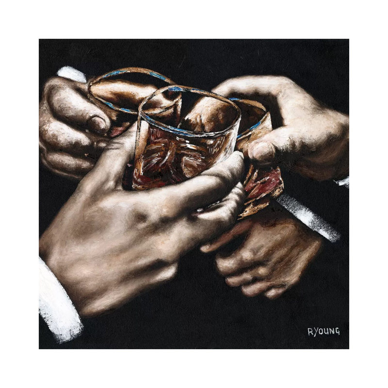 «Cheers» par Richard Young - impression d'art graphique, Toile tendue, H 48 po x l 48 po x 1,5 po
