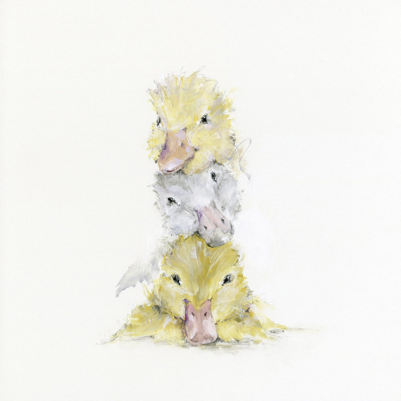 Abe Duckling Stack, reproduction d'art sur toile, H 24 po x L 24 po x l 1,25 po, Toile tendue