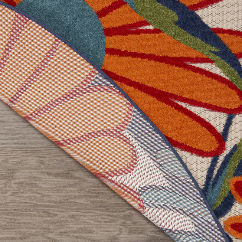 Alaris Aloha Floral Multicolor Indoor/Outdoor Area Rug, Round 10'