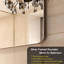 Miroir de coin rectangulaire arrondi 36 po x 30 po à finition argent brossé brillant pour cadre de salle de bain-901328595-901328604