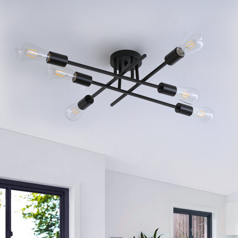 Plafonnier semi-encastré 6 lumières