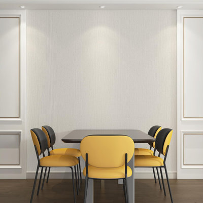 24"X393" White Grasscloth Peel And Stick Fabric Textured Contact Paper Linen Wallpaper Vintage Matte Frosted Waterproof Flax Seagrass Wallpaper For Bedroom Bathroom Kitchen (Off-White)