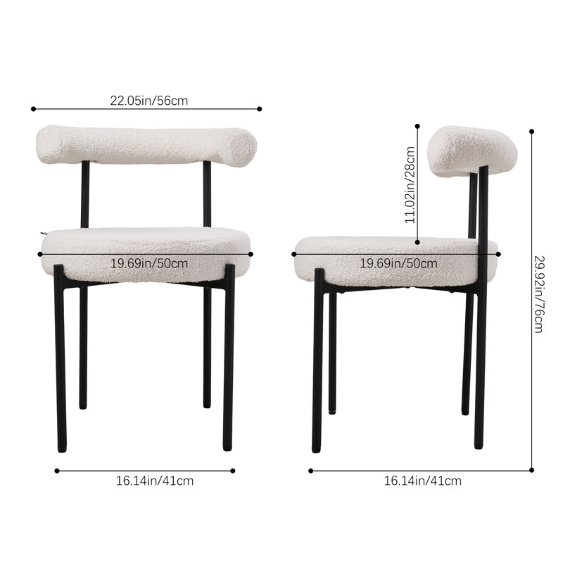 48cm H Upholstered Accent in White