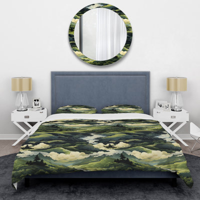 Nomadic Evasion Landscape Pattern Abstract Duvet Cover