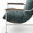Green Chenille Arm Accent Chair With Metal Legs