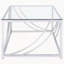 Ensemble de table basse et de table de bout 2 pièces en chrome