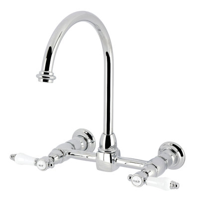 Kingston Brass Bel-Air Two-Handle 2-Hole Deck Mount Bridge Kitchen Faucet