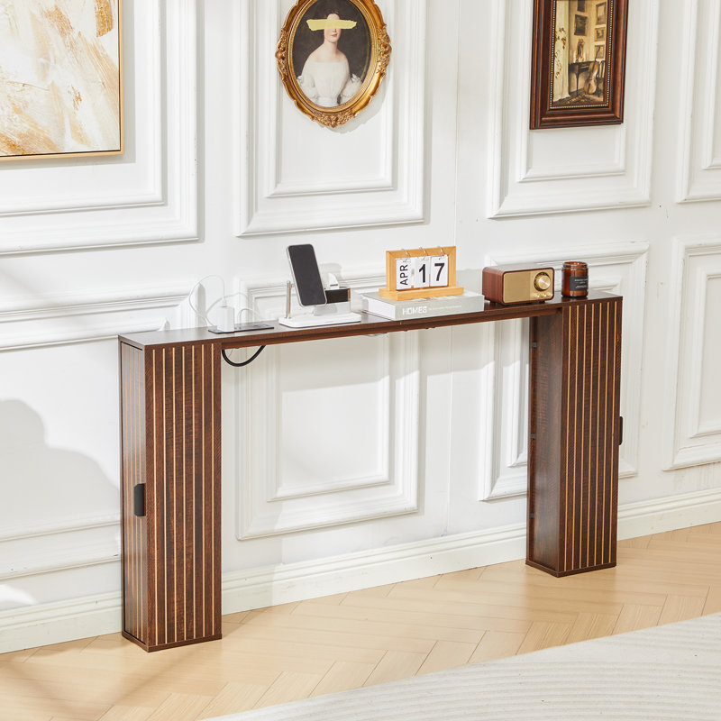 Console de canapé avec station de charge, Jaune