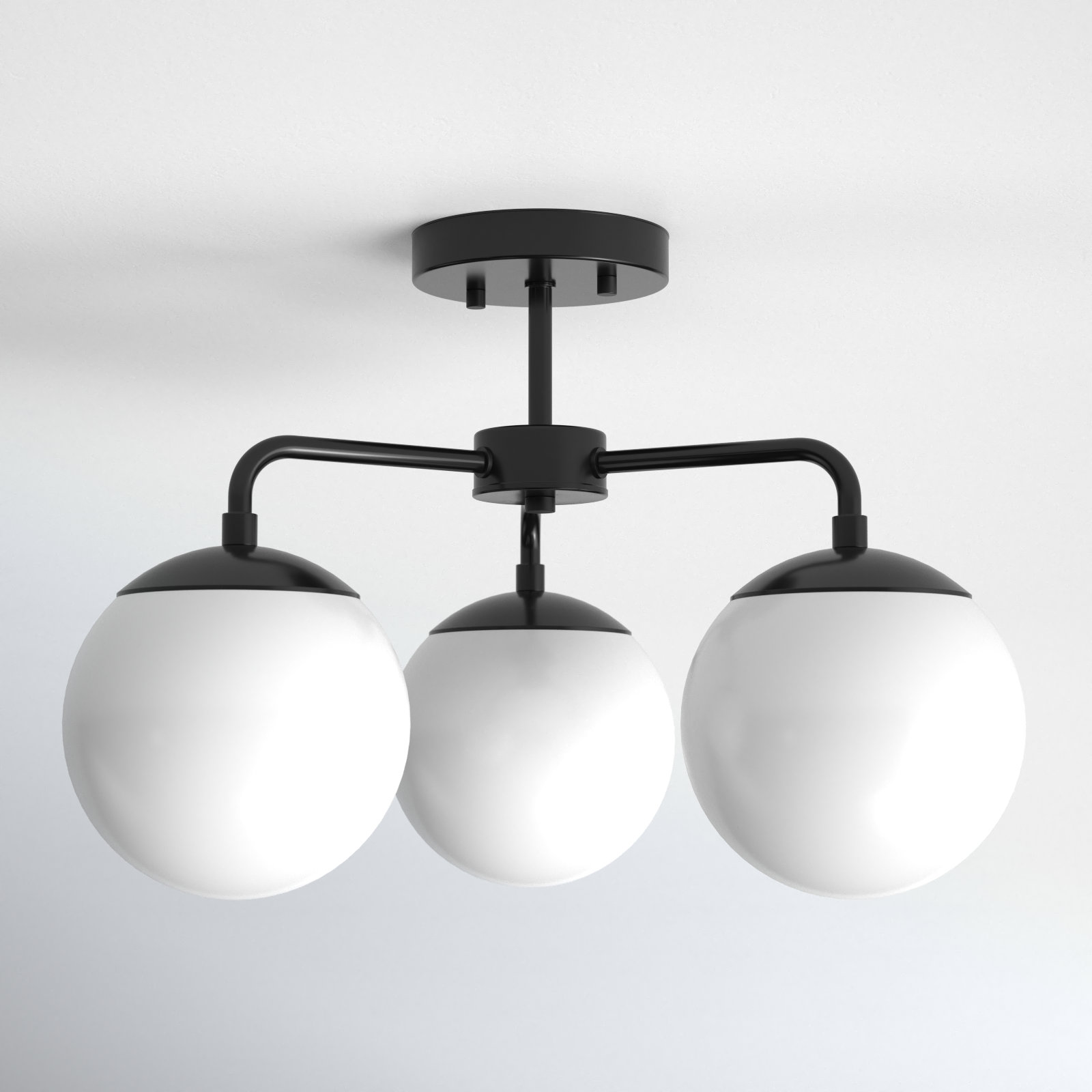 Kobie 3-Light Semi Flush Mount, Black