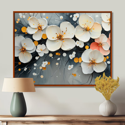Mylasha rose, fleurs blanches et blanches Pure Bliss II - Fleurs murales