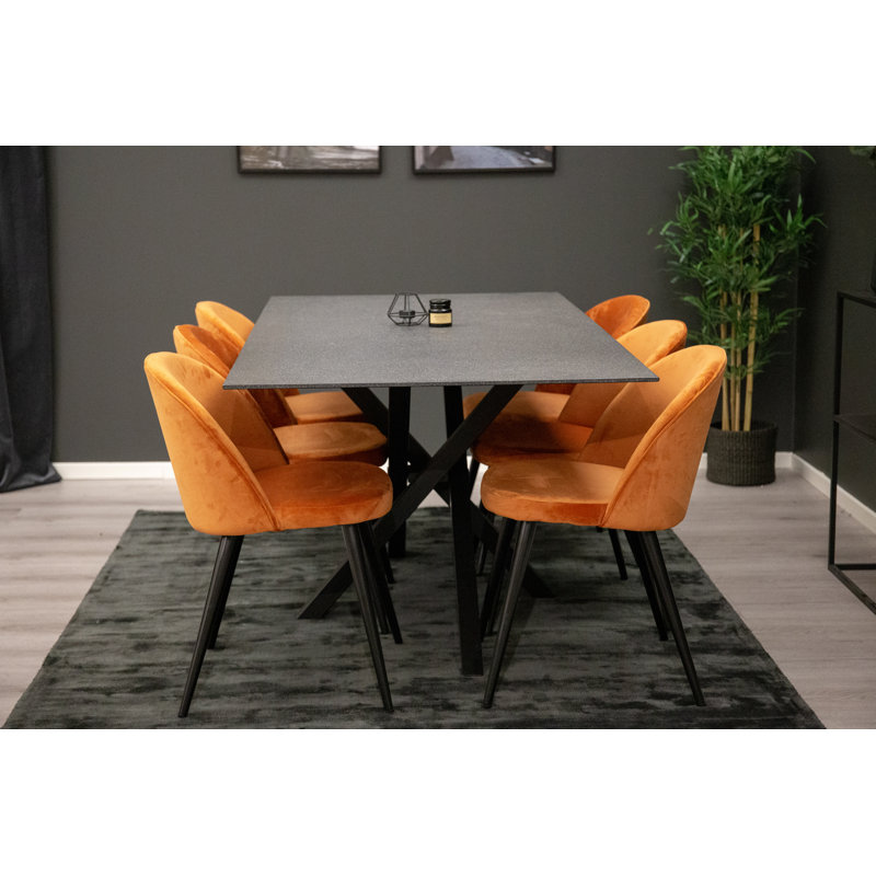 Briallen 6 - Person Dining Set, Rust/Black