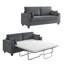 Canapé-lit convertible en velours côtelé Aushify, causeuse large de 88 po, matelas double, peu encombrant pour un appartement / salon-115989358-118781969