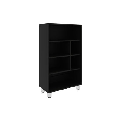 Office 40" Tall Four Bookcase In Black - Framework Compact Storage Solution