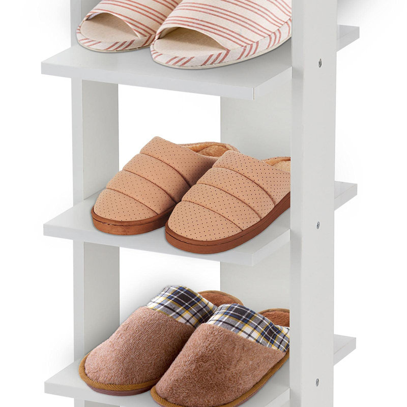 7 Pair Shoe Rack,  White