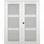 Double porte pré-montée intérieure en bois manufacturé et en verre givré Palladio 3 Lite-93023197-93023206-109011900