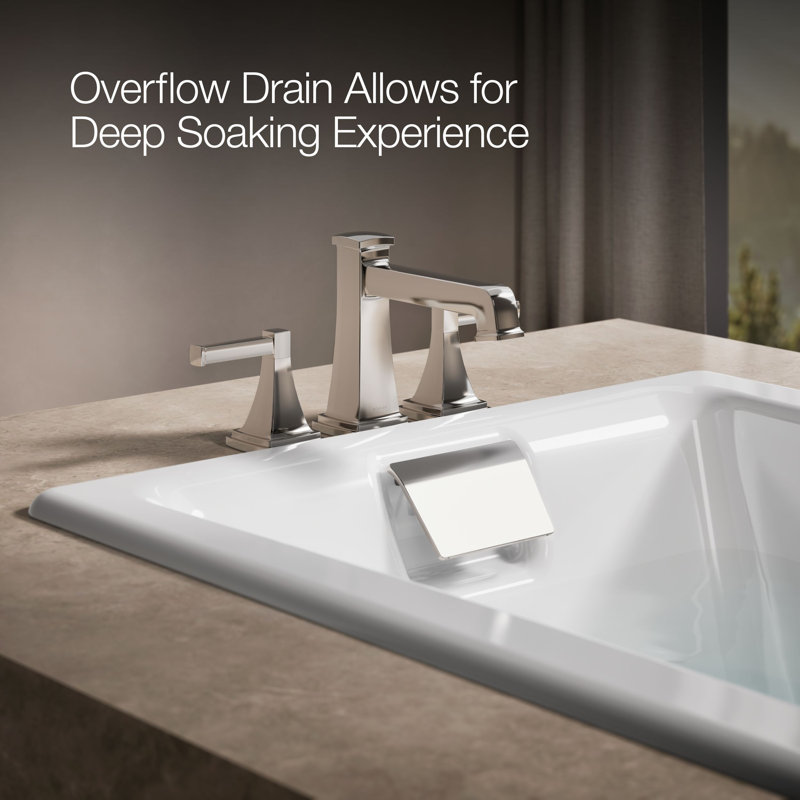 Tea-for-Two for Two 60" x 32" Drop-In Soaking Bathtub, White