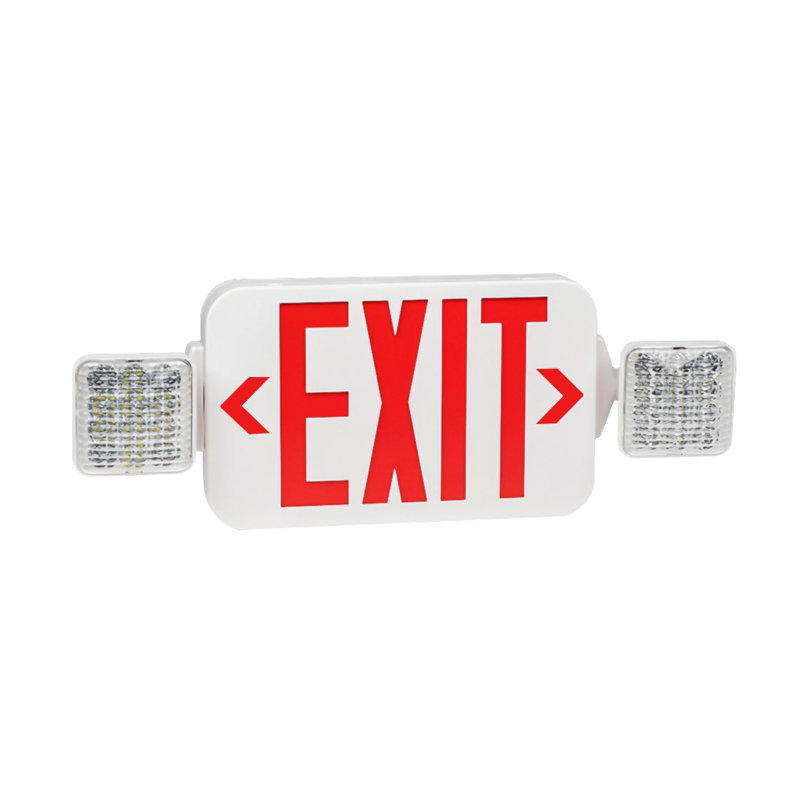 Enseigne de sortie à DEL bicolore et lumière de secours combinée