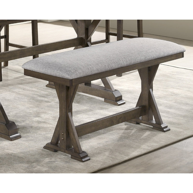 Banc de salle à manger rembourré de hauteur comptoir 1 pièce Rustic, H 24,6 po x l 48 po x P 16 po
