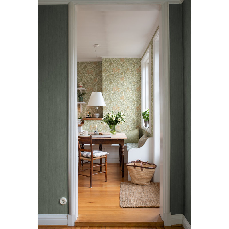 Iris Light Green Wild Gardens Wallpaper, Beige
