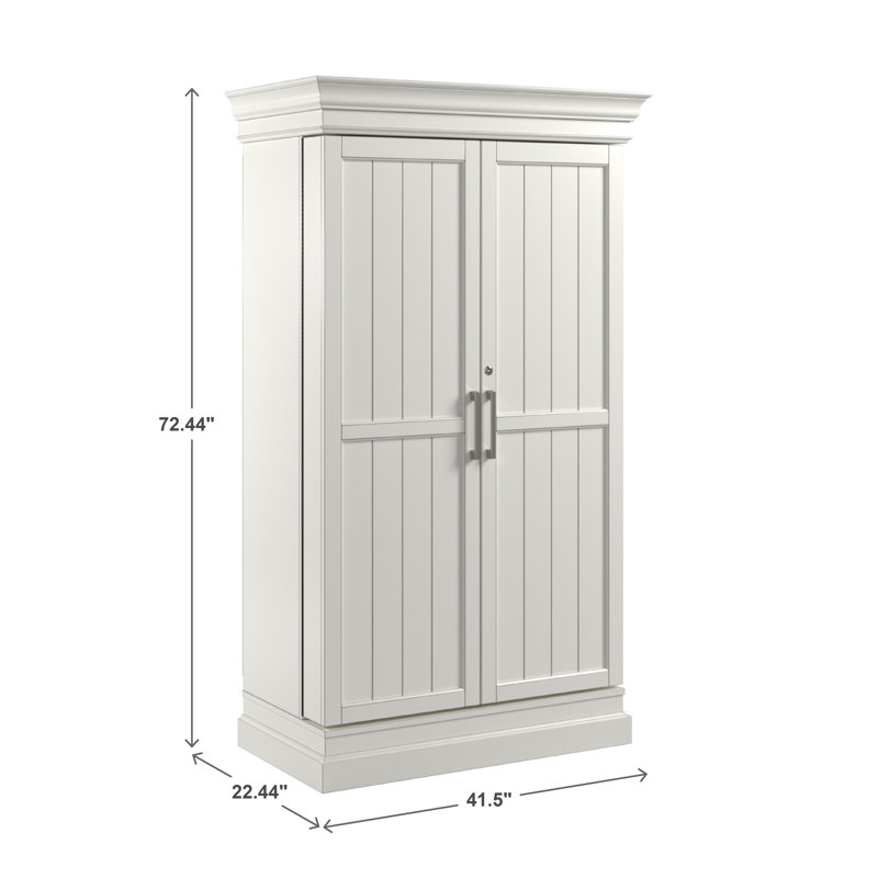 Bar avec armoire de rangement pour le vin Mervin, Blanc