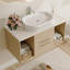 Meuble-lavabo 38,6 po avec lavabo en céramique, meuble-lavabo flottant avec 2 tiroirs et 2 rangements-814931084