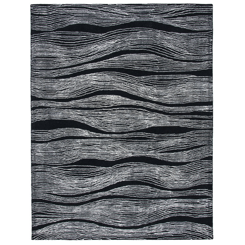 Ziggy Hand Tufted Indian Wool And Cotton With Latex Abstract Rug, Rectangle 8' x 10'