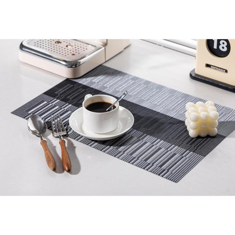 Ensemble de 12 napperons tissés en plastique et en vinyle pour table de cuisine