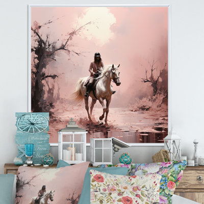 Romantisme au cheval galopant sur toile
