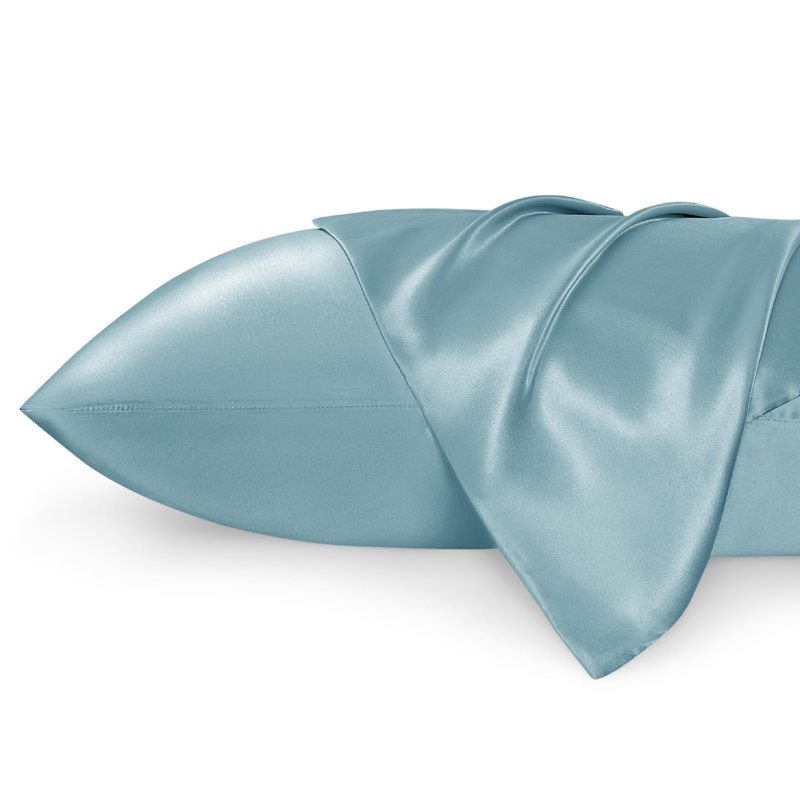 Ensemble de 2 taies d'oreiller en satin, 300 fils, sable gris, GentleSoft ™, Taie d'oreiller standard, Sage Green