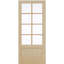 EVELIN 8-Lite Maple Wood and Clear Glass Prehung Interior Door with Handleset & Installation Kit-71626398-71626399-71626400