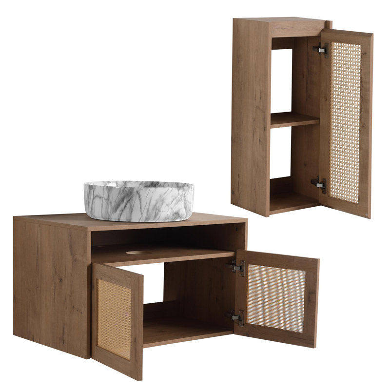 Meuble-lavabo de salle de bain avec lavabo en céramique, 30"