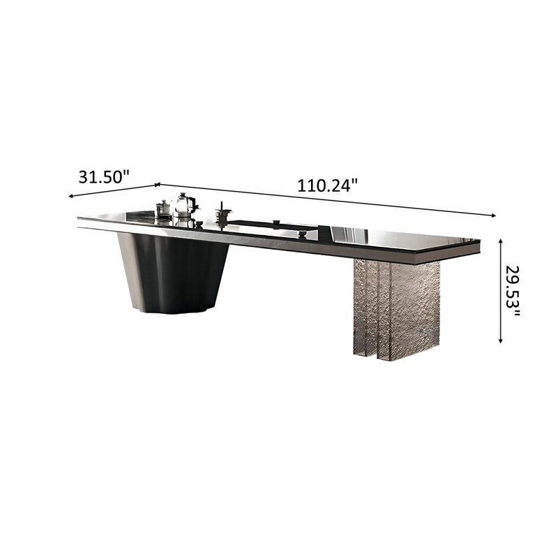 Bureau de thé rectangulaire 110,24 po, H 29,53 po x l 110,24 po x P 31,5 po