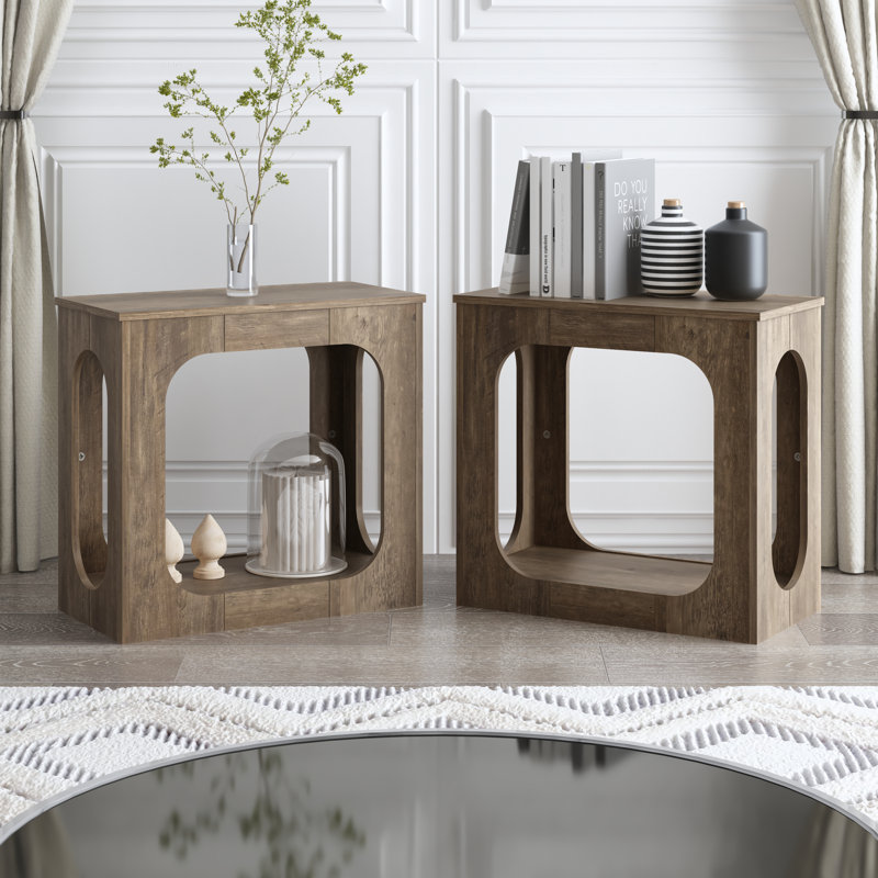 Inniss End Table (Set Of 2), Knotty Oak