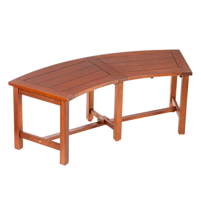 Banc de pique-nique courbé en bois d'eucalyptus