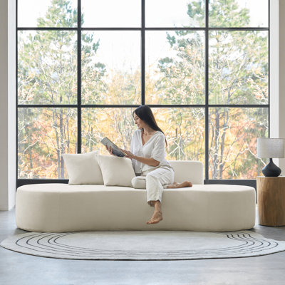 Nerio Modern 240CM Compressed High-Density Foam Sofa With 2 Pillow and No Assembly Needed