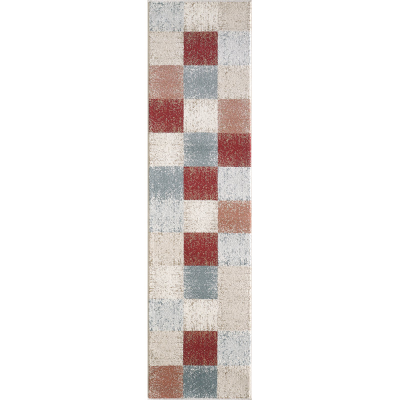 Wilkes-Barre Checkered Area Rug, Runner 2' x 7'7", Brown