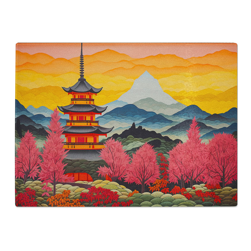 Pagoda Colour Field  Glass Chopping Board