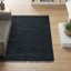 Tapis noir tissé à plat à la main Elle-902744922