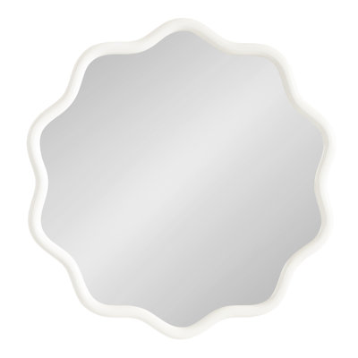 Talma Round Scalloped Wooden Wall Mirror