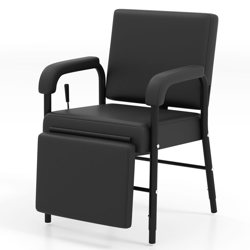 Fauteuil de barbier inclinable avec repose-pieds Fashoin, Noir