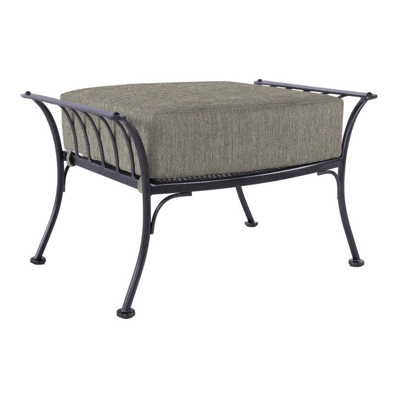 Monterra Outdoor Ottoman, Graphite, Flagship Stone Sunbrella®