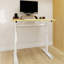 Bureau à hauteur réglable pour bureau à domicile, mécanisme manuel, plateau en bois, double colonne stable, élément esthétique pour bureau et espace de travail, réglable et polyvalent-155711329