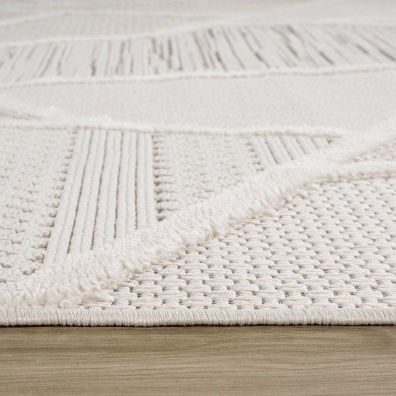 Tapis d'intérieur crème / beige à motif géométrique crème / beige 4 pi x 6 pi (3 pi 11 po x 5 pi 7 po) Branch Living Novara