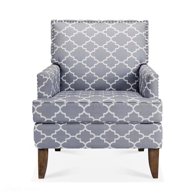 Fauteuil de 28,94 po de large Lippitt, Tissu mélange de gris