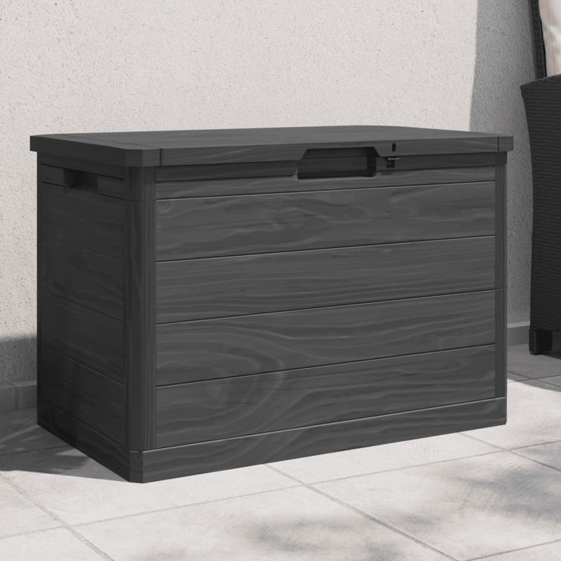 Dakota Fields Cardell 77.5cm W 42.27L Water Resistant Plastic Lockable Deck Box, Black