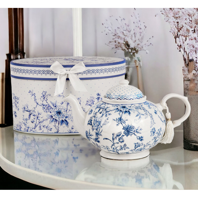 Blue Flowers Teapot in Gift Box  (36.5 fl oz)