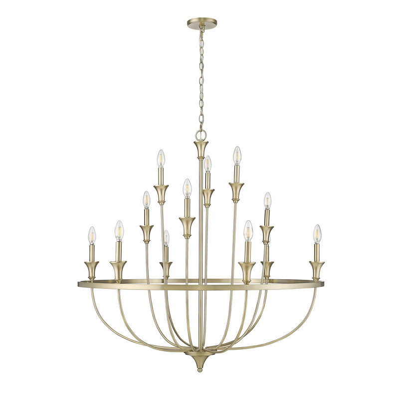 Emery 12 - Light 40.2" Wide Candle Style Classic / Traditional Chandelier, Modern Gold